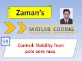MATLAB Control Stability from pole-zero map