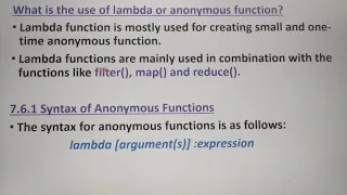 Anonymous Functions or Lambda Functions in python Part 4 in Tamil Chapter 7 A Jaya Mabel Rani