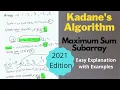 Kadane s Algorithm Maximum Sum Subarray Geeksforgeeks LeetCode Hindi Solution