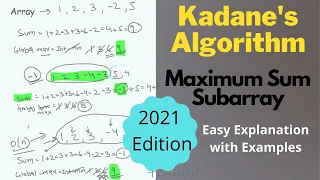 Kadane s Algorithm Maximum Sum Subarray Geeksforgeeks LeetCode Hindi Solution