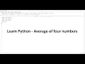 Learn Python Average of four numbers in python