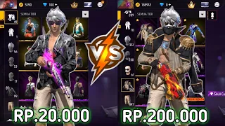 REVIEW AKUN FF SEHARGA 20.000 VS 200.000 ‼