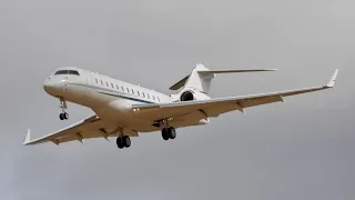 Encore Albinati Aviation Bombardier Global 6000 9H-OVG arriving at Cambridge
