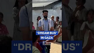 Damaged Gaza ambulance becomes “Dream Bus” for children