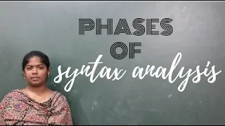 COMPILER DESIGN SYNTAX ANALYSIS