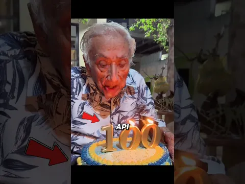 Ulang Tahun ke-100, Kakek Ini Malah Kesulitan Tiup Lilin🎂 #shorts