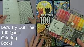 Trying Out the 100 Quest Color by Number Coloring Book - SUPER RELAXING