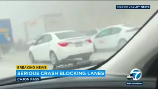 Cajon Pass At least 27 people injured in multi-vehicle crash on SB 15 Freeway ABC7