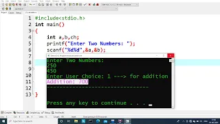 c program to make calculator without using switch case Learn Coding