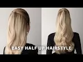 60 Second Half Up Half Down Hairstyle Elegant Winter Holiday Hairstyle