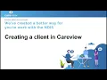 Creating a client in Careview