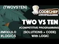 Program of Two vs Ten Codechef - TWOVSTEN Competitive programming