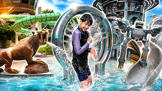 นั่งห่วงยางลงสไลเดอร์ Grande Centre Point Voyage Pattaya EP6 | น้องบีม