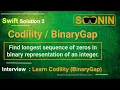 Interview Swift 2 Codility BinaryGap Find longest sequence of zeros in binary representation