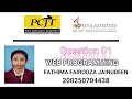 Web Programming Question 01 Java Institute for Advanced Technology