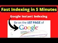Fast Indexing in 5 Minutes Google Instant Indexing by Rank Math API Indexing Method Guide in Hindi