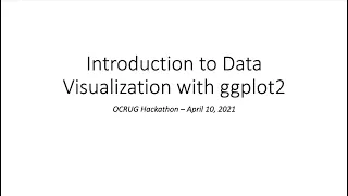 Introduction to Data Visualization with ggplot2