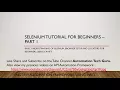 Selenium Tutorial for beginners - Part 1