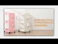 TOOLF Utility Cart Rolling Storage Cart with Wheels Trolley for Home Office Kitchen Bathroom
