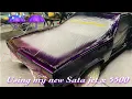 Painting Candy purple on a El Camino and I painted a frame of a 62 impala Candy Apple red