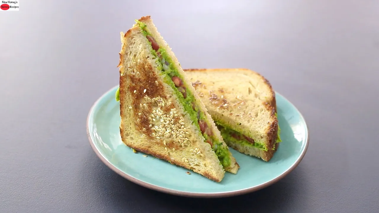 High Protein Veg Sandwich Recipe - Healthy Sandwich For Weight Loss - Chana Sandwich/Chickpea