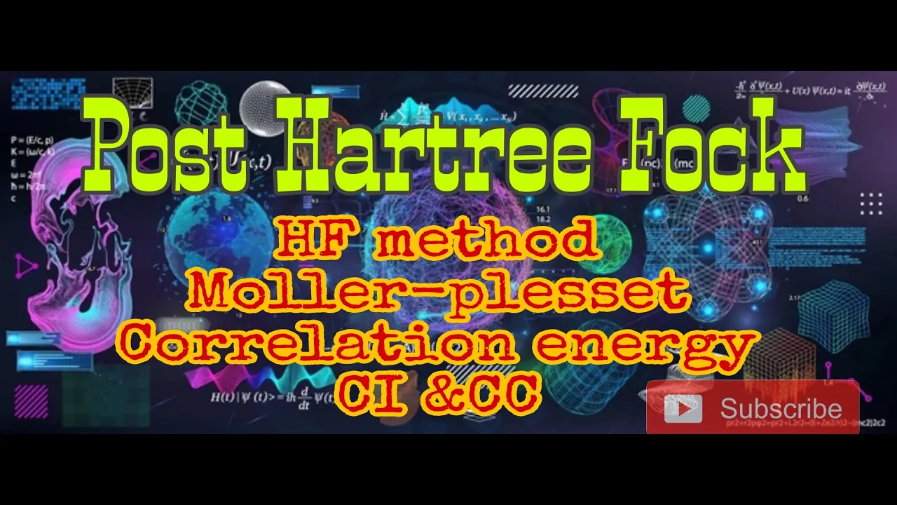 Post Hartree Fock Methods - Correlation, MP perturbation, CI and CC.