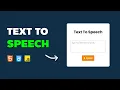 Create a Simple Text to Speech Converter Using JavaScript in Under 10 Minutes