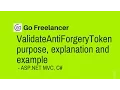 ValidateAntiForgeryToken purpose explanation and example