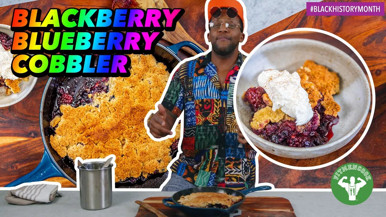 Lower Carb Blackberry Blueberry Cobbler - Black History Month