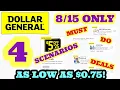 DOLLAR GENERAL 5 OFF 25 SCENARIOS FOR SATURDAY