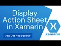How to Display Actionsheet in Xamarin Forms DisplayActionSheetAsync