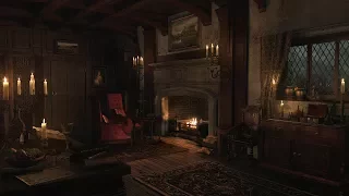 Rain Thunderstorm Sounds Crackling Fireplace 3 Hours 