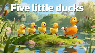 Five Little Ducks | Number Song | Learn Numbers by BabyDino Nursery Rhymes
