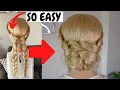 Quick easy braided bun hairstyles - how to do easy bun hair tutorial