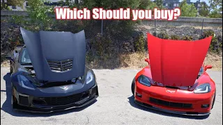 C7 Corvette Z06 VS C6 Z06 Side By Side Comparison!