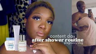 Dossier,Fenty Skin, Black Girl Sunscreen | Pregnant Skin Care After Shower Routine | vlog *