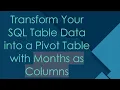 Transform Your SQL Table Data into a Pivot Table with Months as Columns