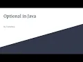 Optional in Java