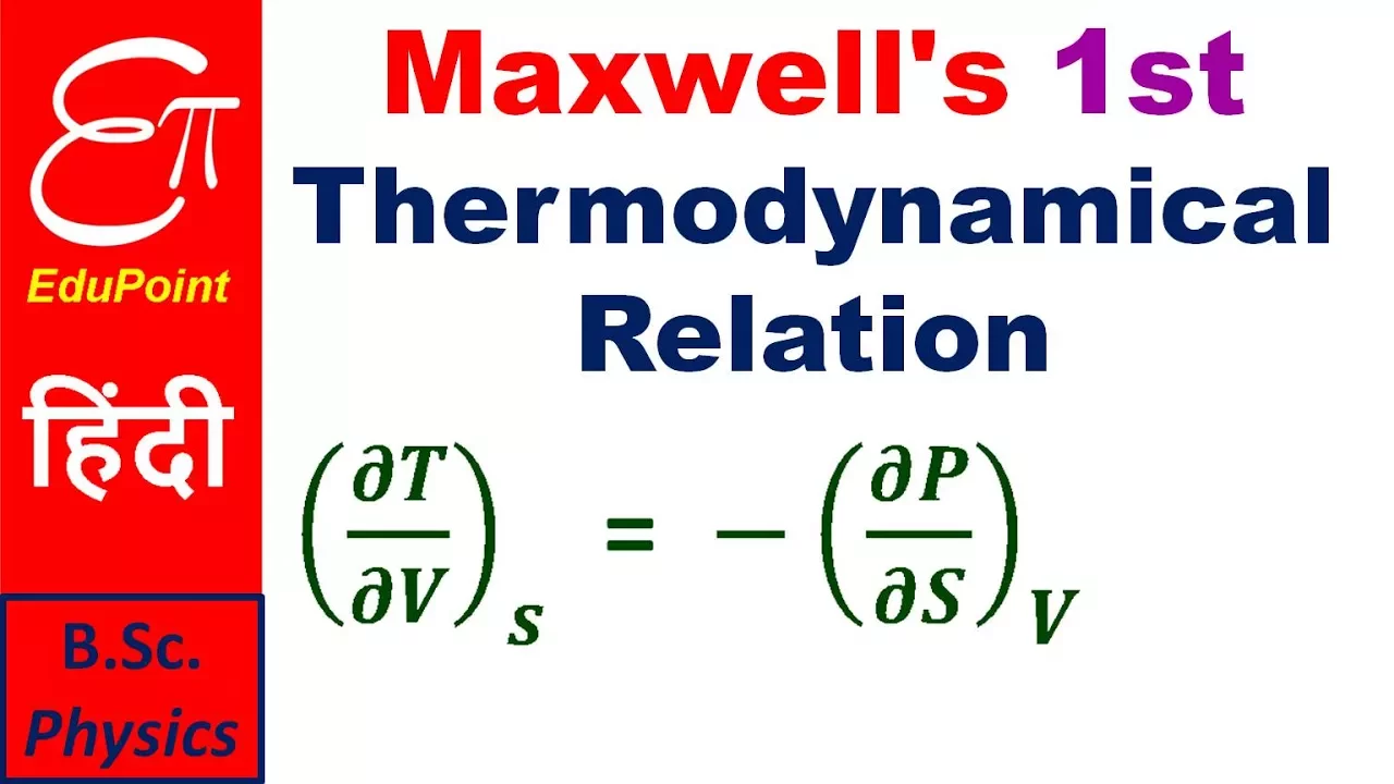 Maxwell's First Thermodynamic relation - Derivation | explained in HINDI