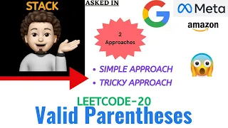 Valid Parentheses Leetcode - 20 Google Meta Explanation Live Coding Trash