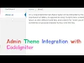 Theme Integration with CodeIgniter 3 Admin Theme Integration with CodeIgniter Layout CodeIgniter