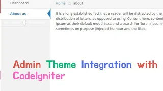 Theme Integration with CodeIgniter 3 Admin Theme Integration with CodeIgniter Layout CodeIgniter