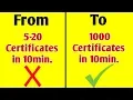 How to create multiple certificates in few minutes