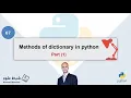 Methods of dictionary in python -