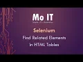 Selenium - HTML Table
