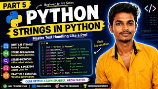 Python Full Course Part 5 Strings in Python Easy Explanation for Beginners
