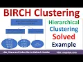 BIRCH Solved Example Balanced Iterative Reducing and Clustering using Hierarchies by Mahesh Huddar