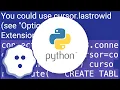 How to retrieve inserted id after inserting row in SQLite using Python