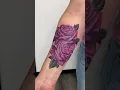 Purple Color fill Flower tattoo design hand tattoo