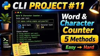 Project 011 Word Character Counter - Count words lines chars and top N words Python Proj